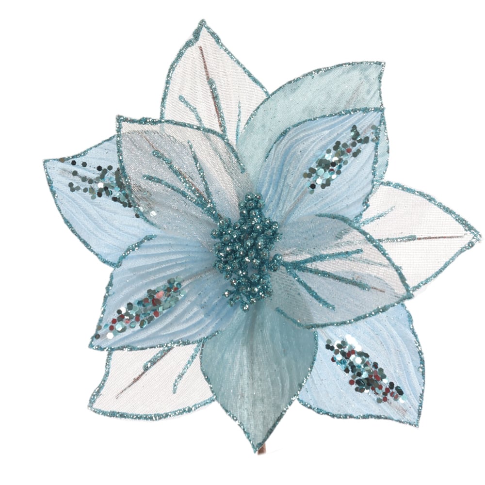 H.BICO DE PAPAGAIO NATAL AVELUDADO (AZUL CLARO GLITTER AZUL CLARO) 25cm 22d 11P