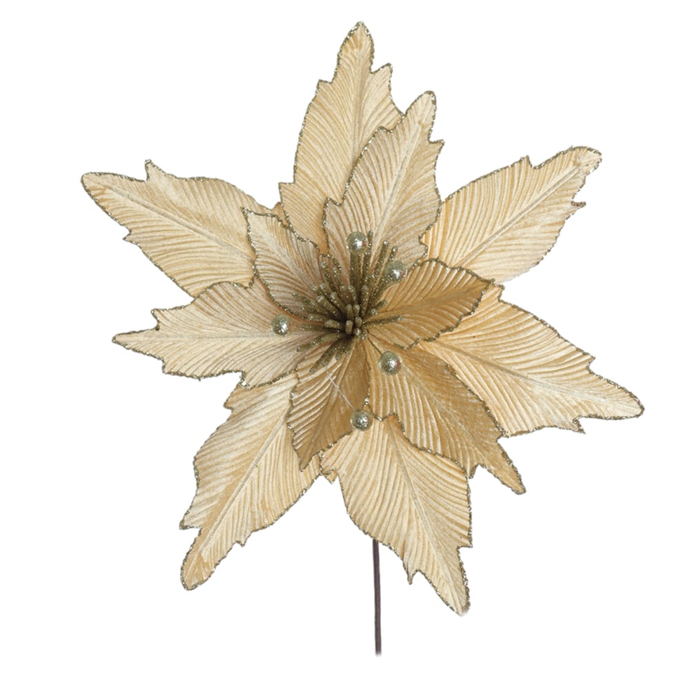 H.BICO DE PAPAGAIO NATAL AVELUDADO (DOURADO GLITTER DOURADO) 25cm 40d 12P