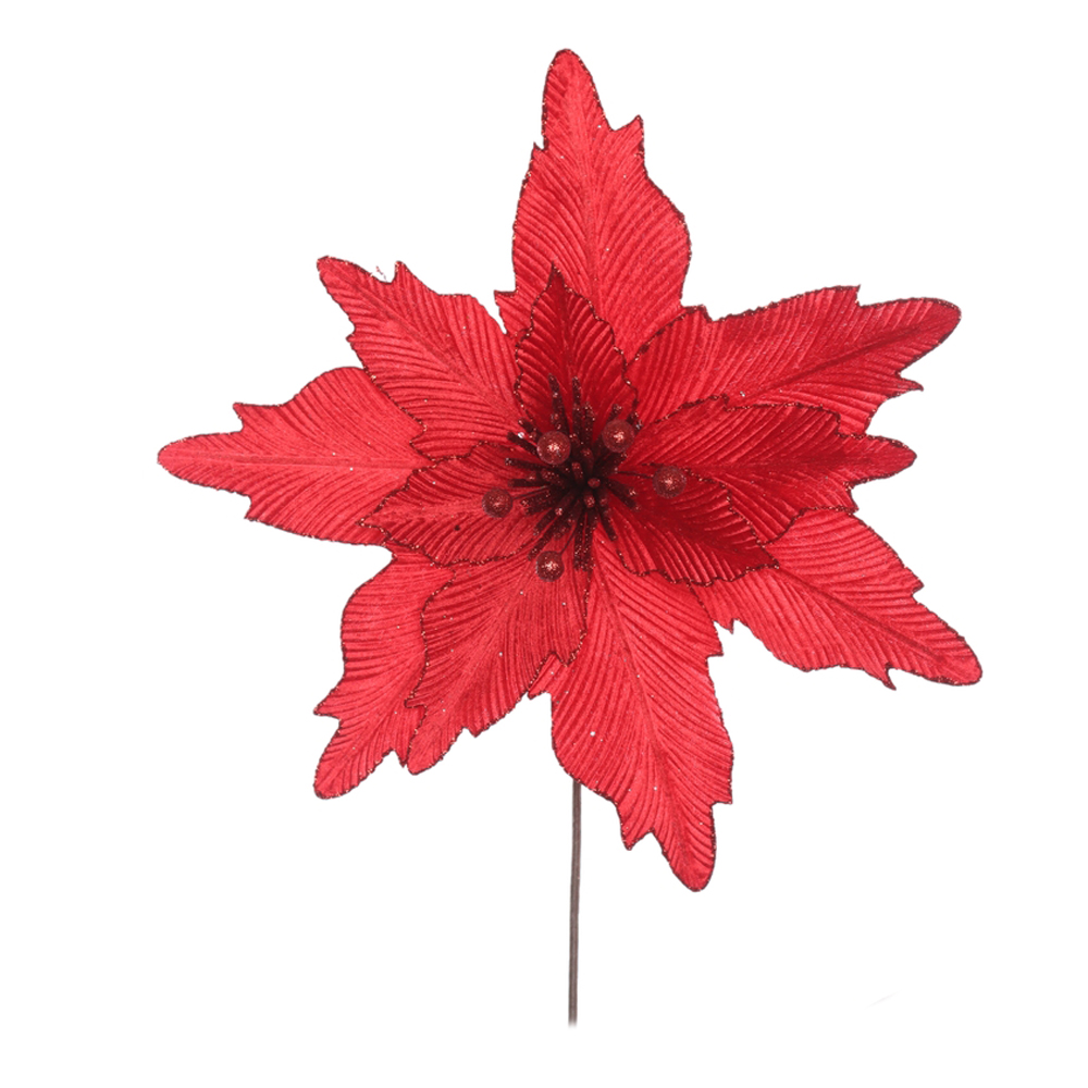 H.BICO DE PAPAGAIO NATAL AVELUDADO (VERMELHO GLITTER VERMELHO) 25cm 40d 12P
