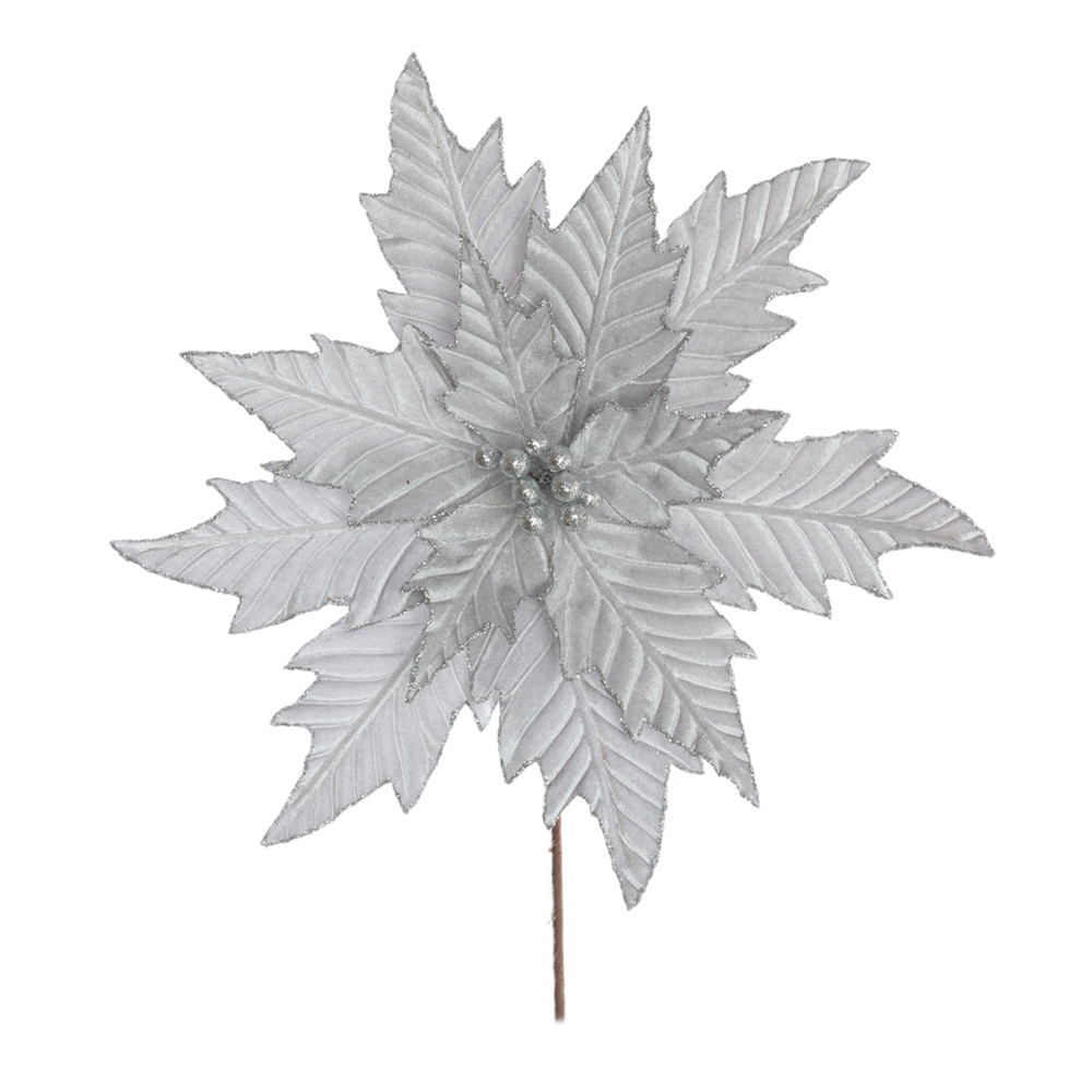 H.BICO DE PAPAGAIO NATAL AVELUDADO (PRATA GLITTER PRATA) 25cm 45d 12P