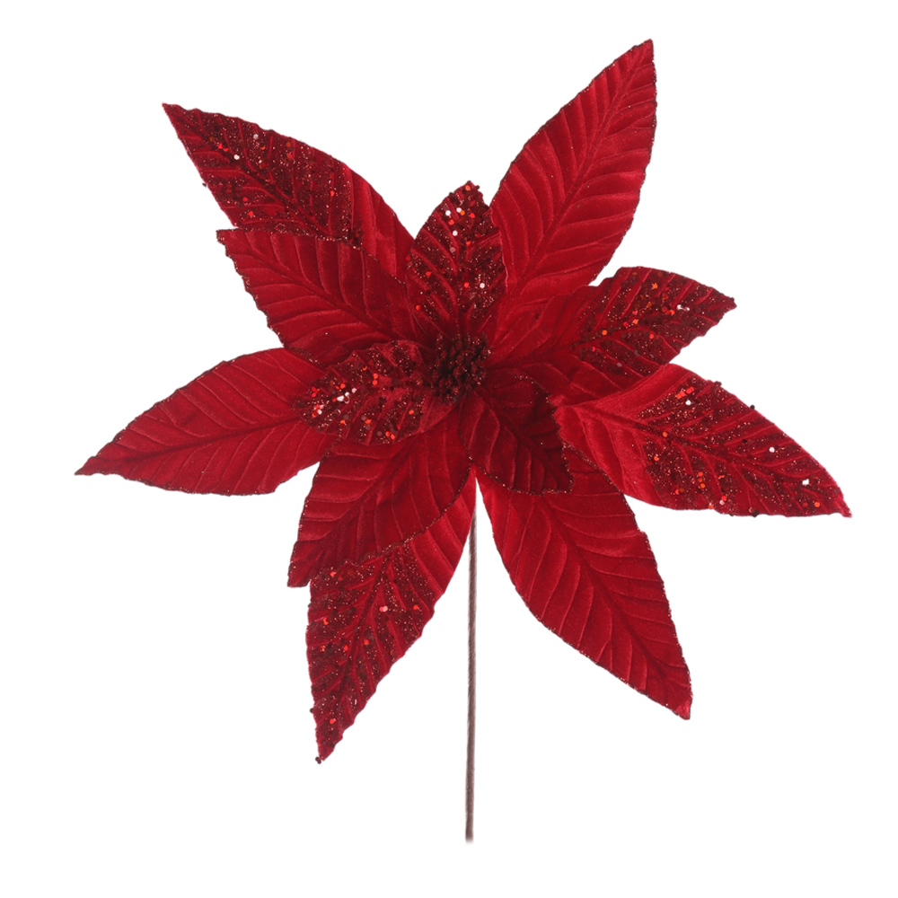 H.BICO DE PAPAGAIO NATAL AVELUDADO (VERMELHO GLITTER VERMELHO) 25cm 45d 12P