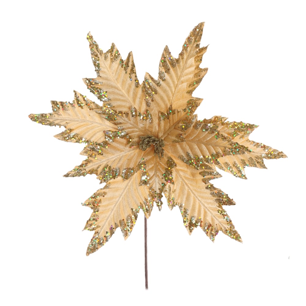 H.BICO DE PAPAGAIO NATAL AVELUDADO (DOURADO GLITTER DOURADO) 25cm 46d 12P