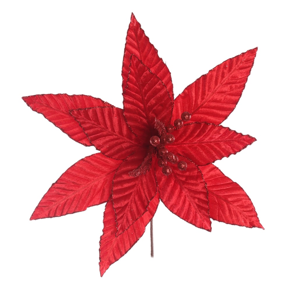 H.BICO DE PAPAGAIO NATAL AVELUDADO (VERMELHO GLITTER VERMELHO) 25cm 44d 11P