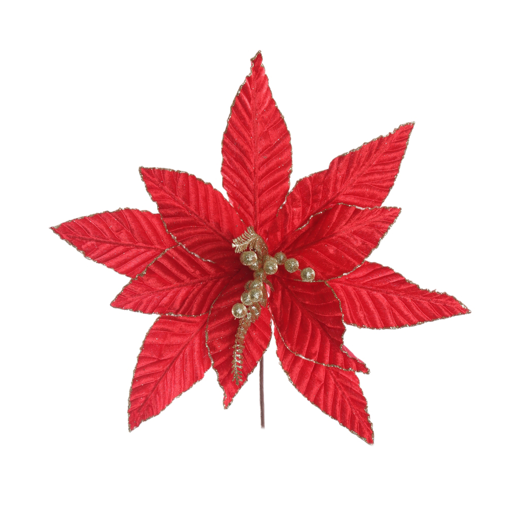 H.BICO DE PAPAGAIO NATAL AVELUDADO (VERMELHO GLITTER DOURADO) 25cm 44d 11P