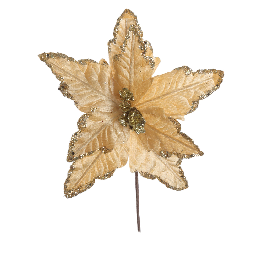 H.BICO DE PAPAGAIO NATAL AVELUDADO (DOURADO GLITTER DOURADO) 25cm 22d 8P