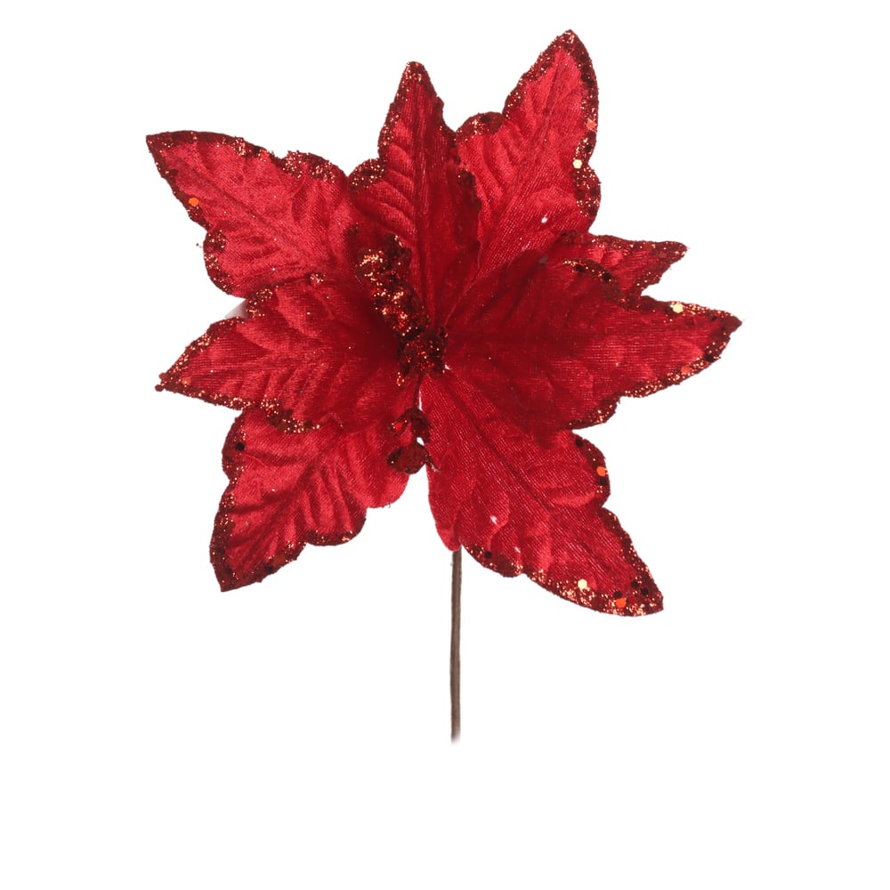 H.BICO DE PAPAGAIO NATAL AVELUDADO (VERMELHO GLITTER VERMELHO) 25cm 22d 8P