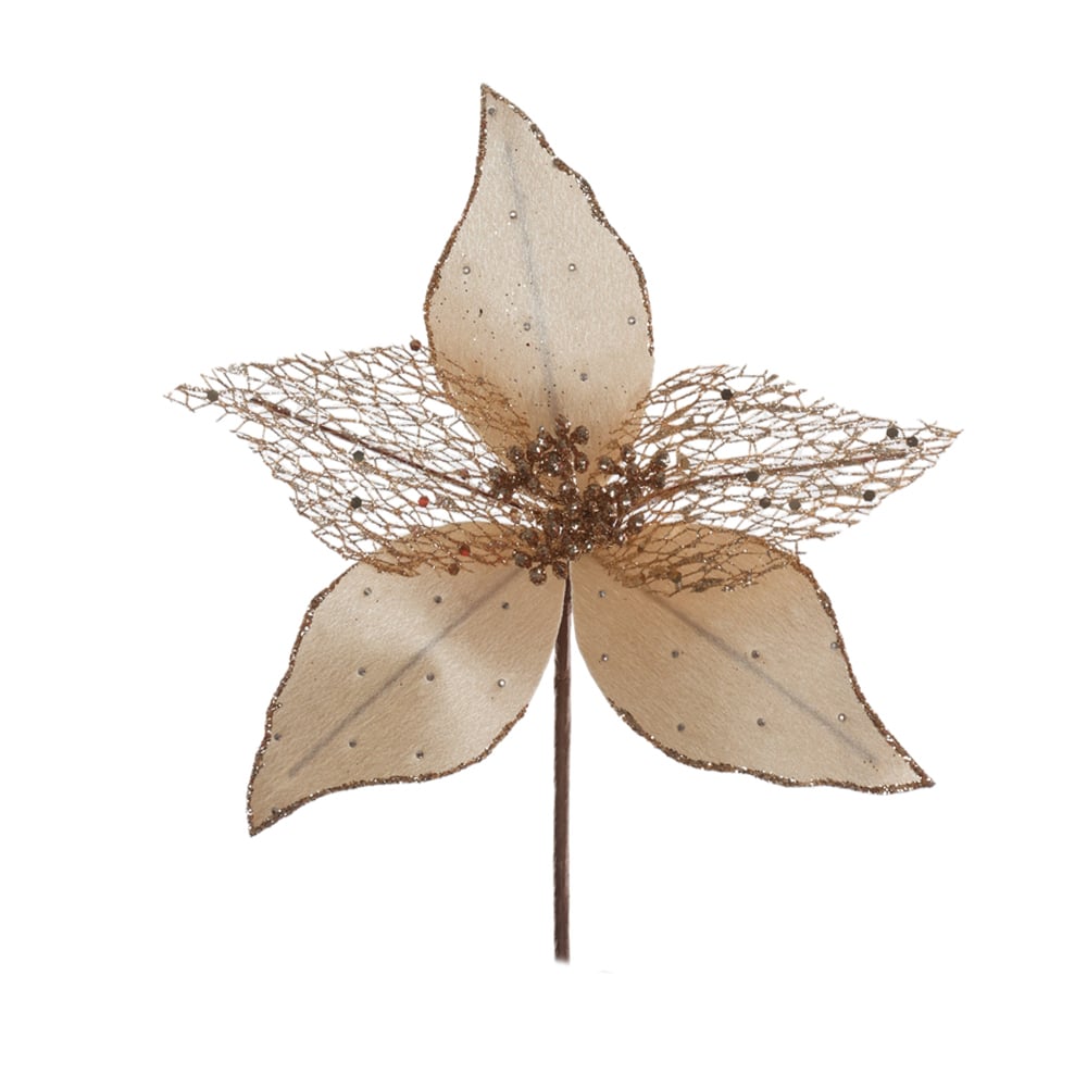 H.BICO DE PAPAGAIO NATAL (CHAMPANHE GLITTER CHAMPANHE) 25cm 20d 5P