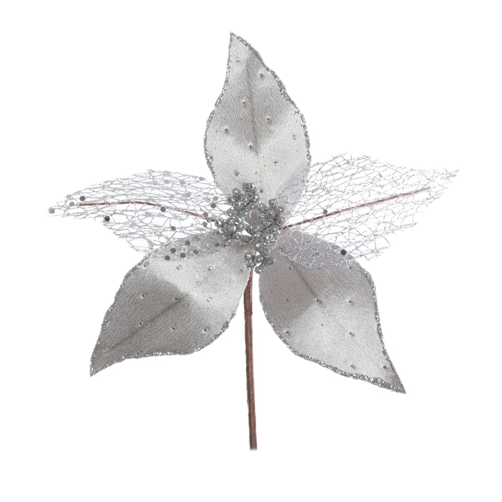 H.BICO DE PAPAGAIO NATAL (PRATA GLITTER PRATA) 25cm 20d 5P