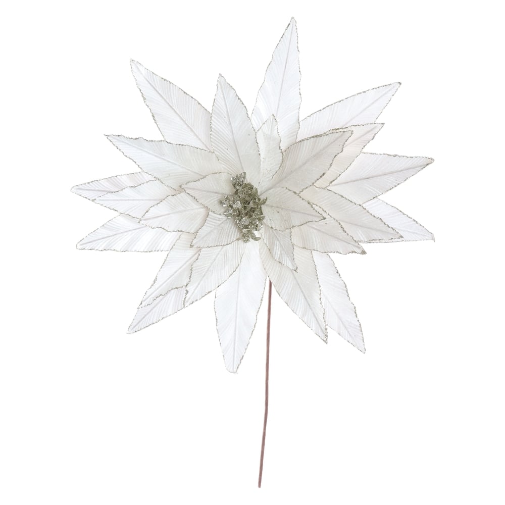 H.BICO DE PAPAGAIO NATAL AVELUDADO (OFF WHITE GLITTER CHAMPANHE) 25cm 70d 26P