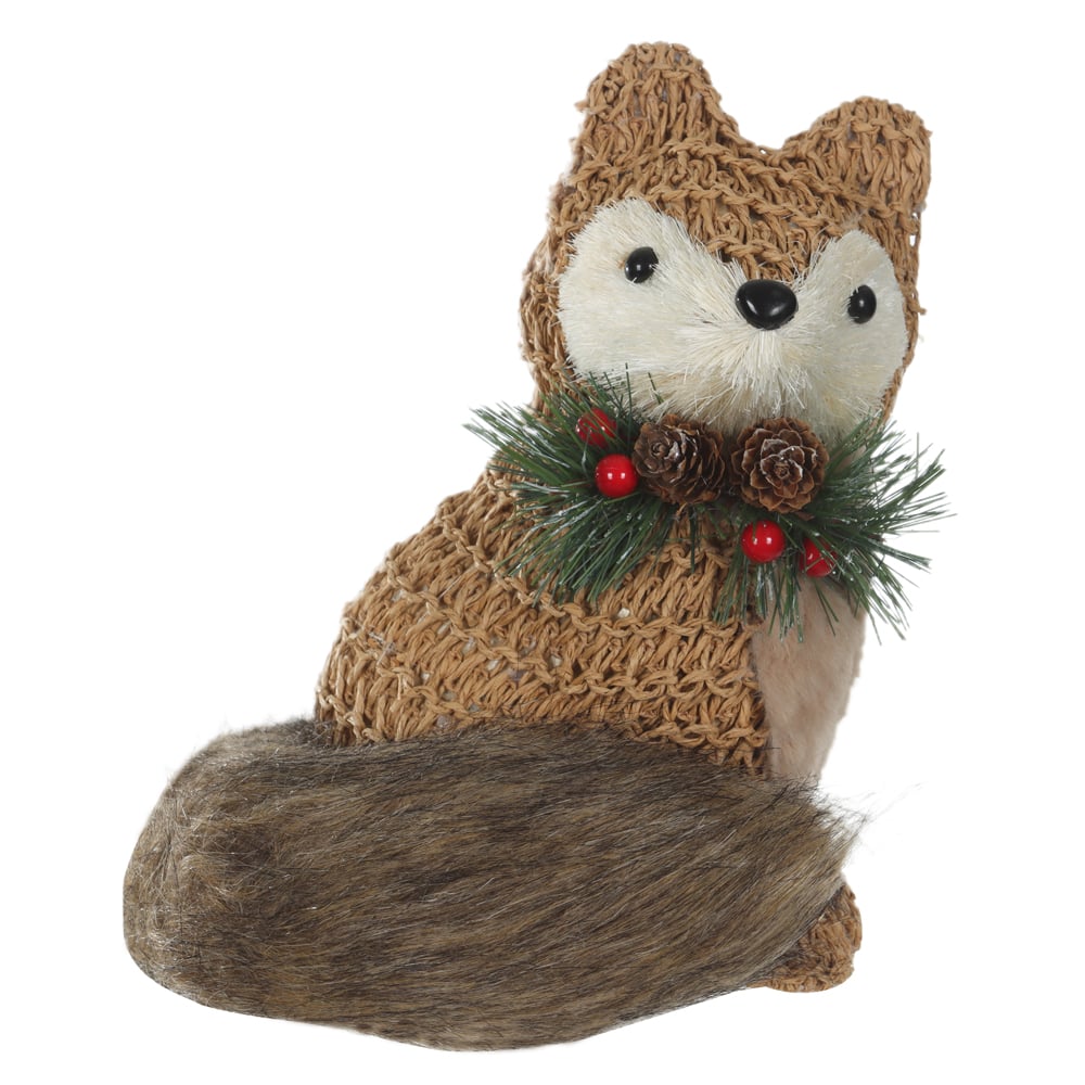 RAPOSA RUSTICA TRICOT NATAL (BEGE) 22X18cm