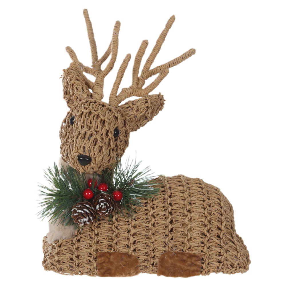 RENA RUSTICA TRICOT NATAL (BEGE) 28X21cm