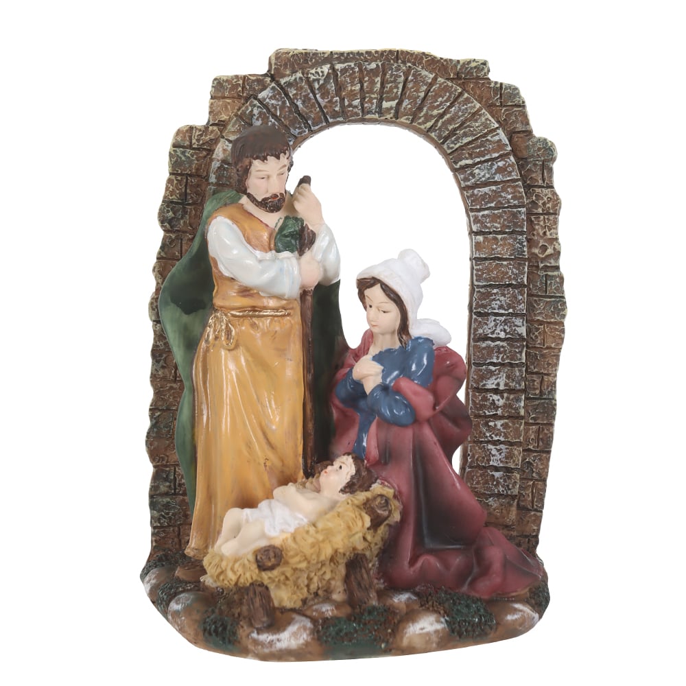 RESINA NATAL SAGRADA FAMILIA (COLORIDO) 14X6,5cm
