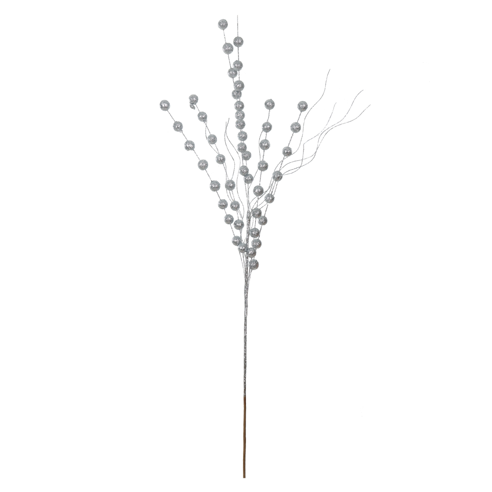 C.BOLINHAS NATAL C/GLITTER (PRATA) 85cm