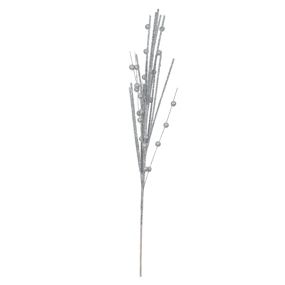 C.BOLINHAS NATAL C/GLITTER (PRATA) 64cm