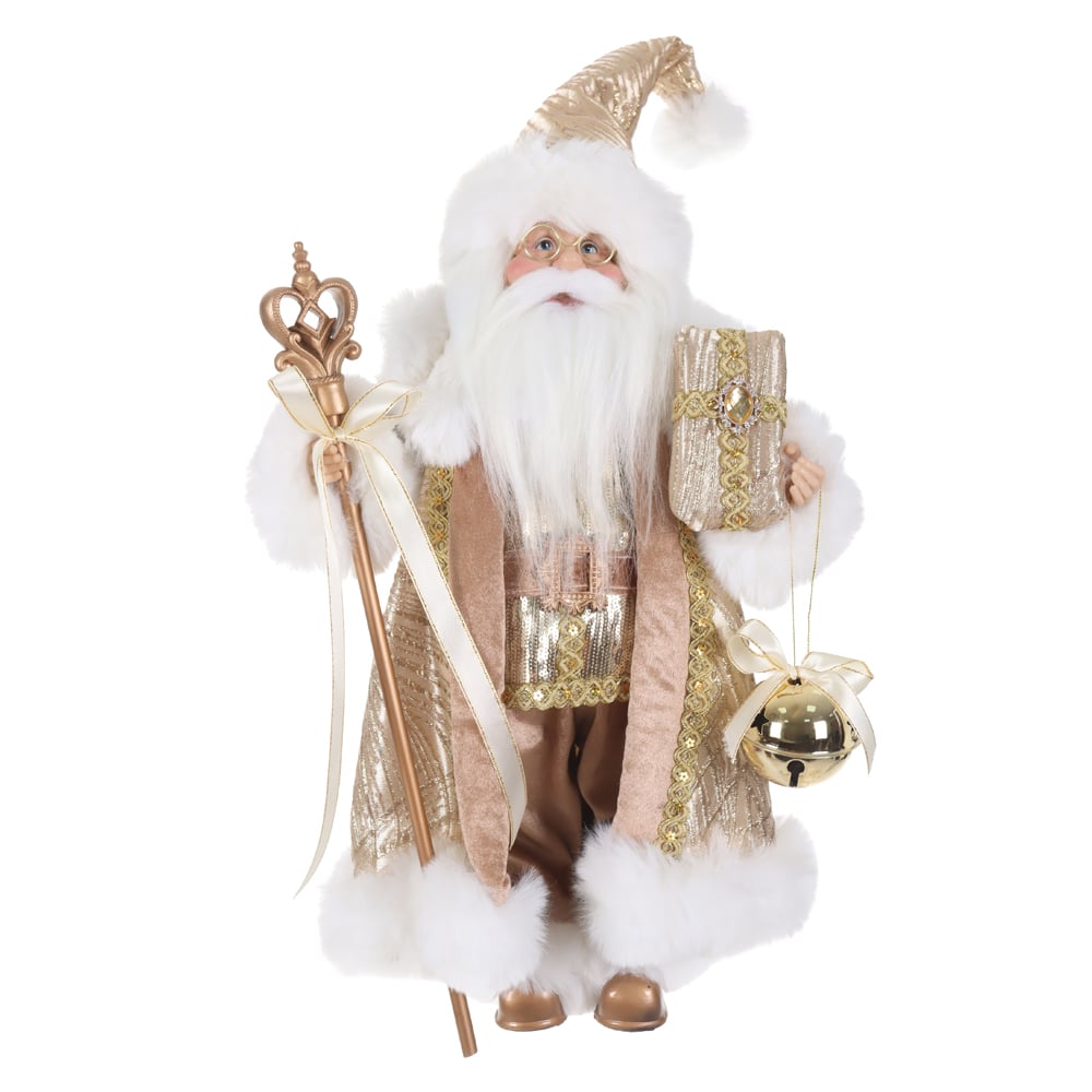 PAPAI NOEL NATAL EM PE (DOURADO CHAMPANHE) 45cm