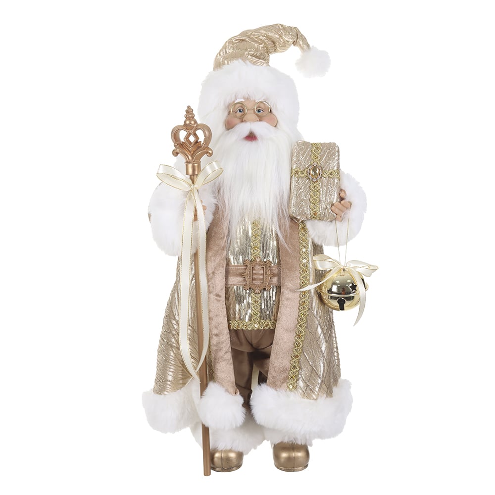 PAPAI NOEL NATAL EM PE (DOURADO CHAMPANHE) 60cm
