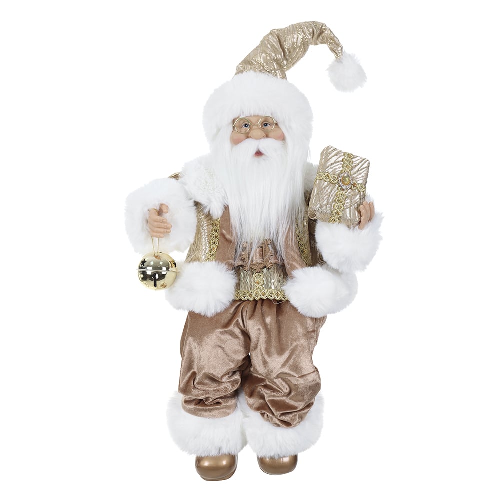 PAPAI NOEL NATAL SENTADO (DOURADO CHAMPANHE) 60cm