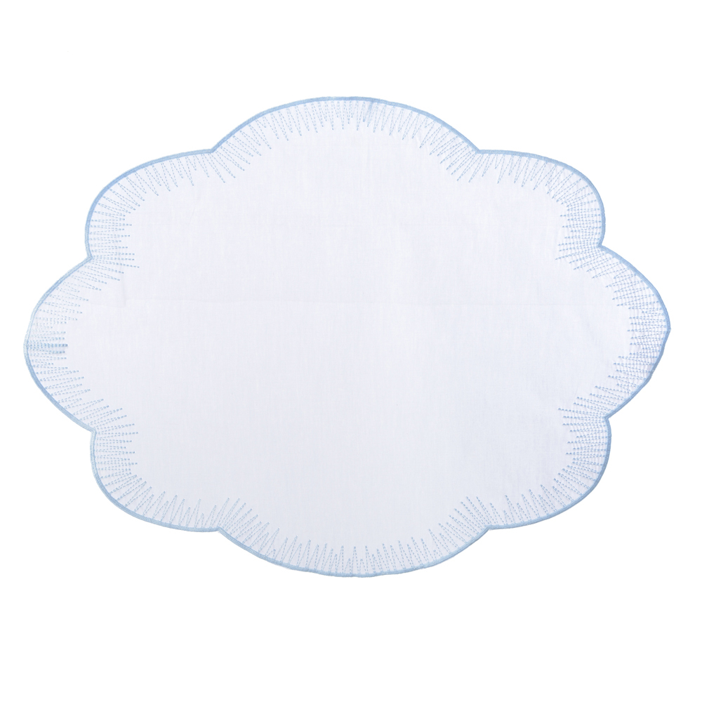 LUGAR AMERICANO LISTRAS (PERCAL / ALGODAO AZUL CLARO) 48X39CM