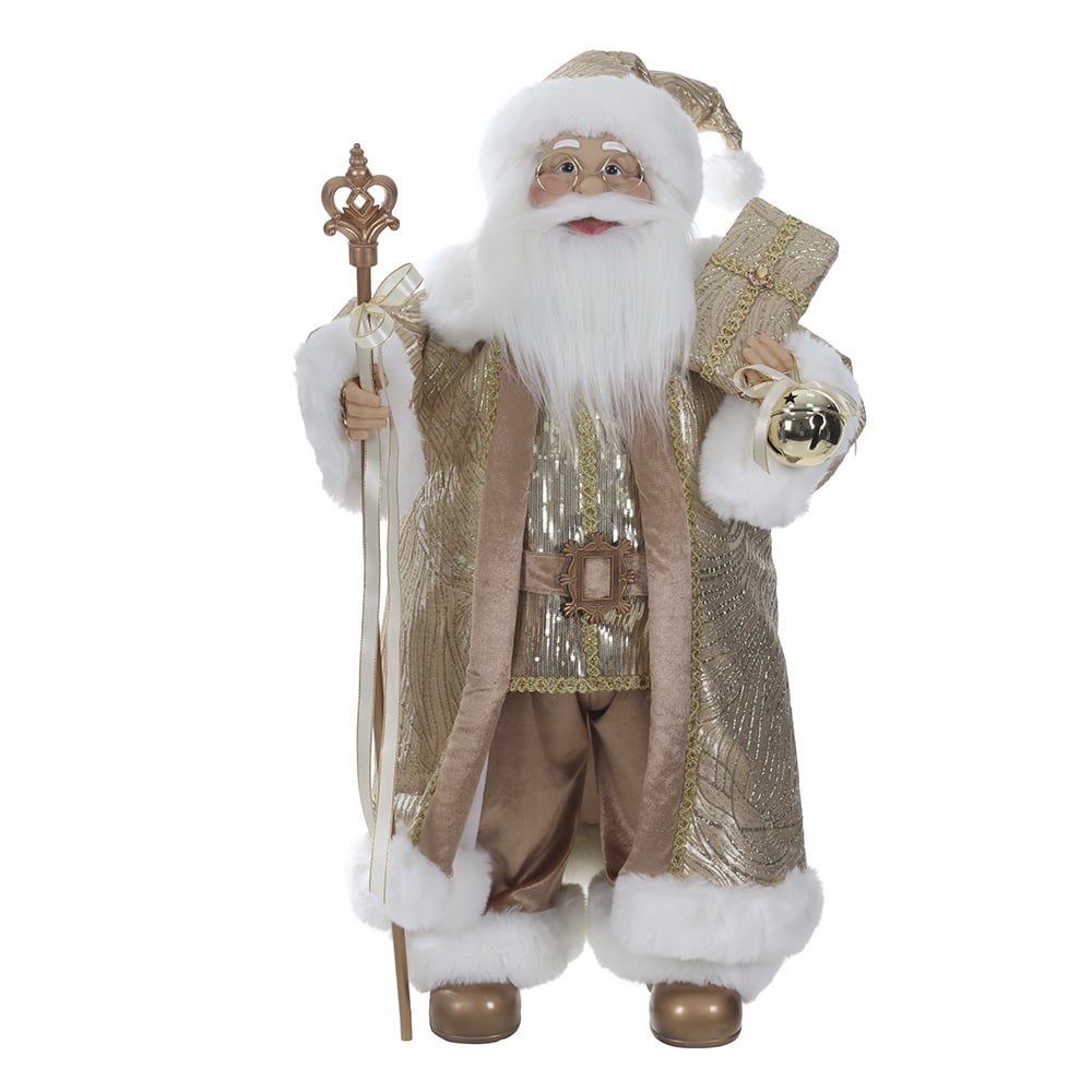 PAPAI NOEL NATAL EM PE (DOURADO CHAMPANHE) 80cm