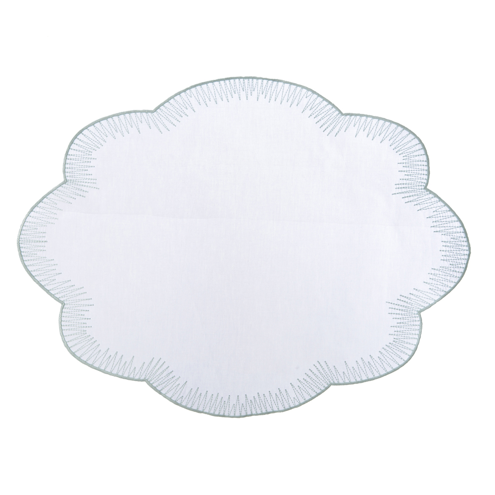 LUGAR AMERICANO LISTRAS (PERCAL / ALGODAO VERDE CLARO) 48X39CM