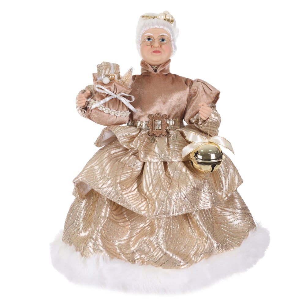 MAMAE NOEL NATAL EM PE (DOURADO CHAMPANHE) 45cm