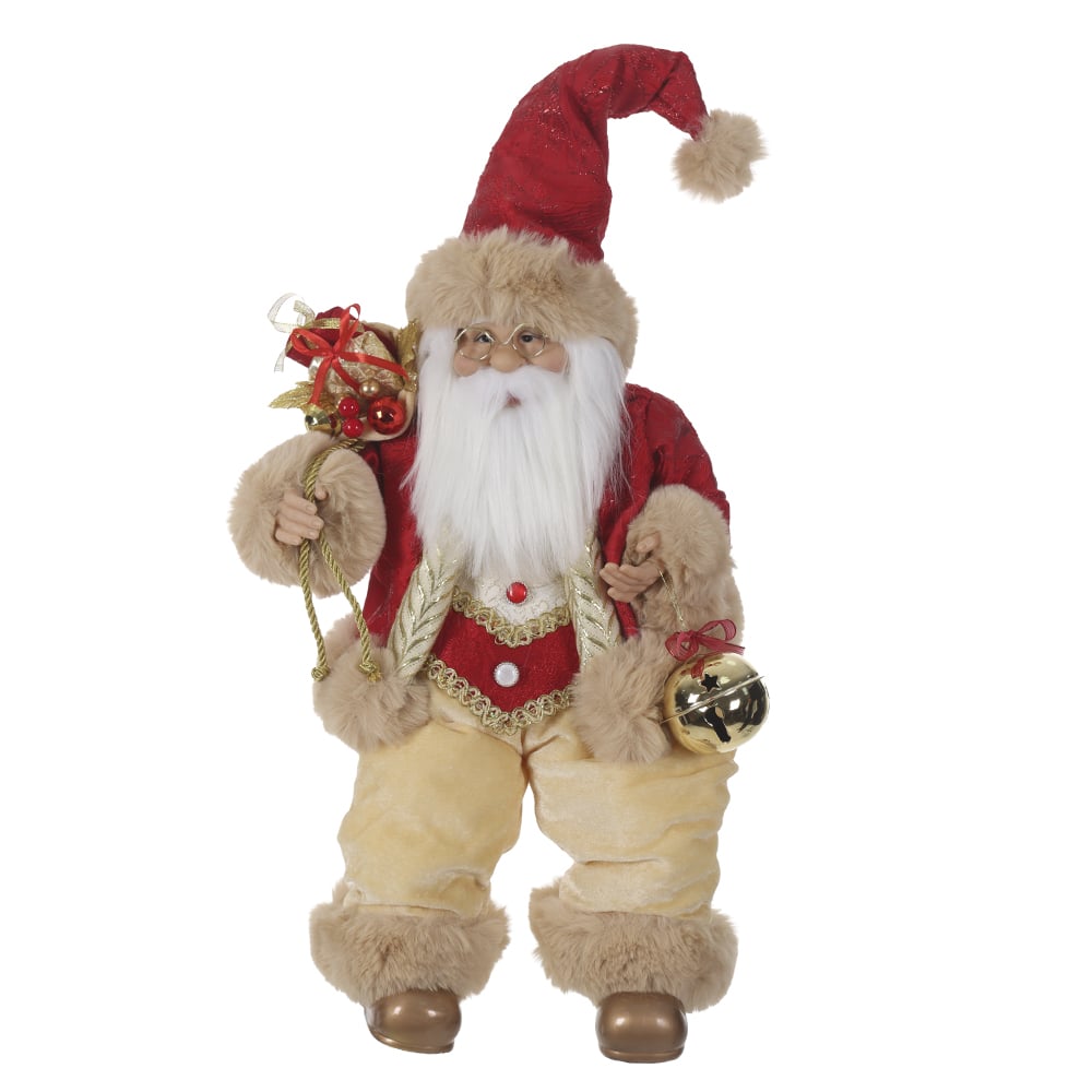 PAPAI NOEL NATAL SENTADO (VERMELHO DOURADO) 60cm