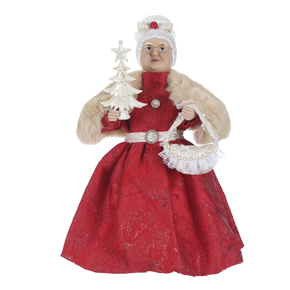 MAMAE NOEL NATAL EM PE (VERMELHO DOURADO) 45cm