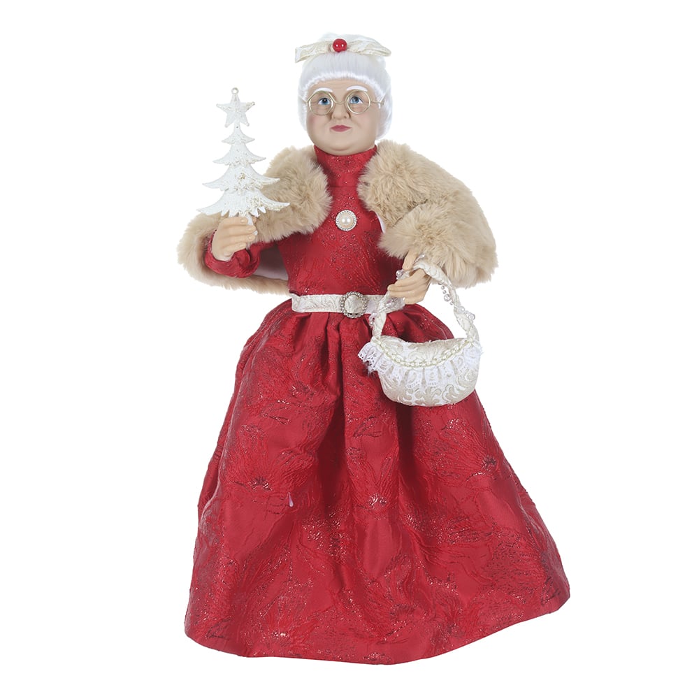 MAMAE NOEL NATAL EM PE (VERMELHO DOURADO) 60cm