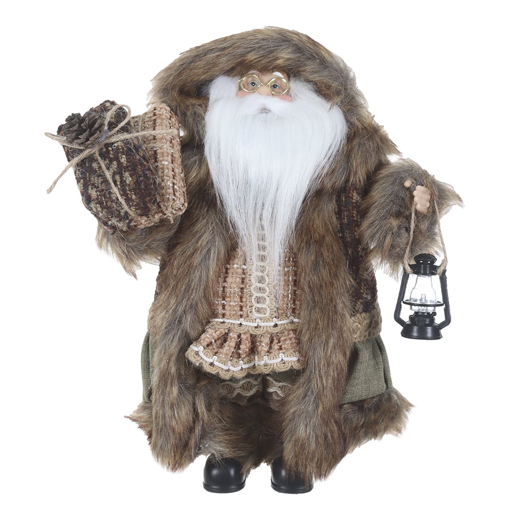 PAPAI NOEL NATAL EM PE (BEGE MARROM) 30cm