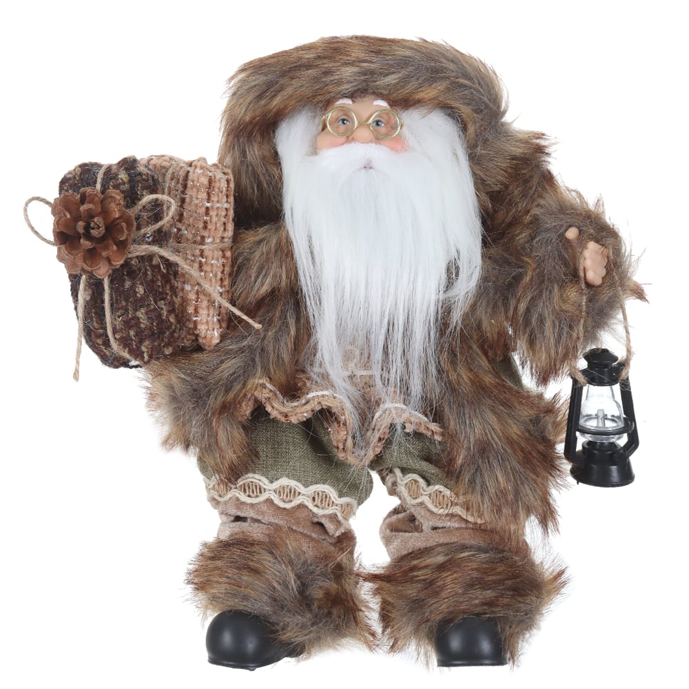 PAPAI NOEL NATAL SENTADO (BEGE MARROM) 30cm