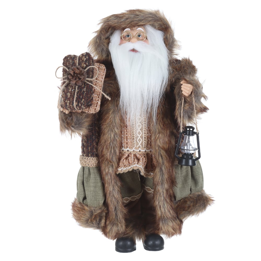 PAPAI NOEL NATAL EM PE (BEGE MARROM) 45cm