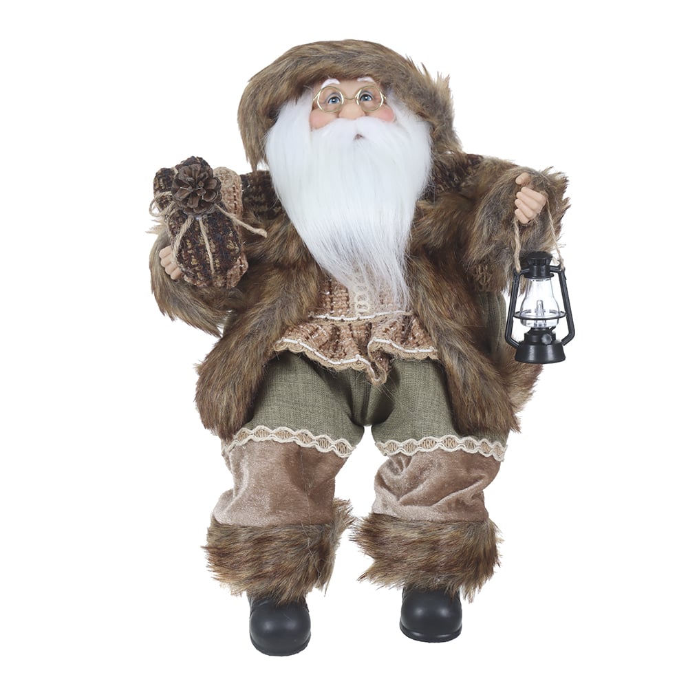 PAPAI NOEL NATAL SENTADO (BEGE MARROM) 45cm