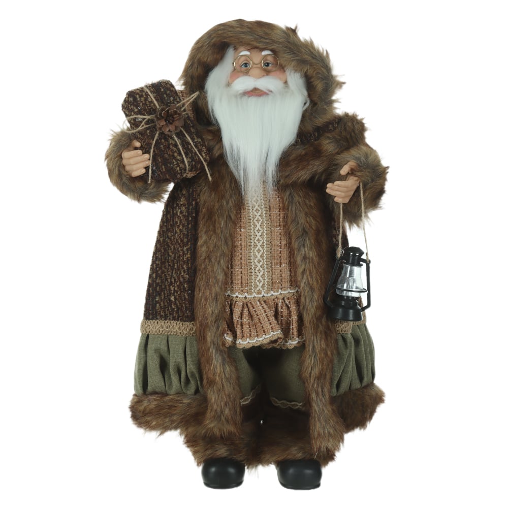 PAPAI NOEL NATAL EM PE (BEGE MARROM) 60cm