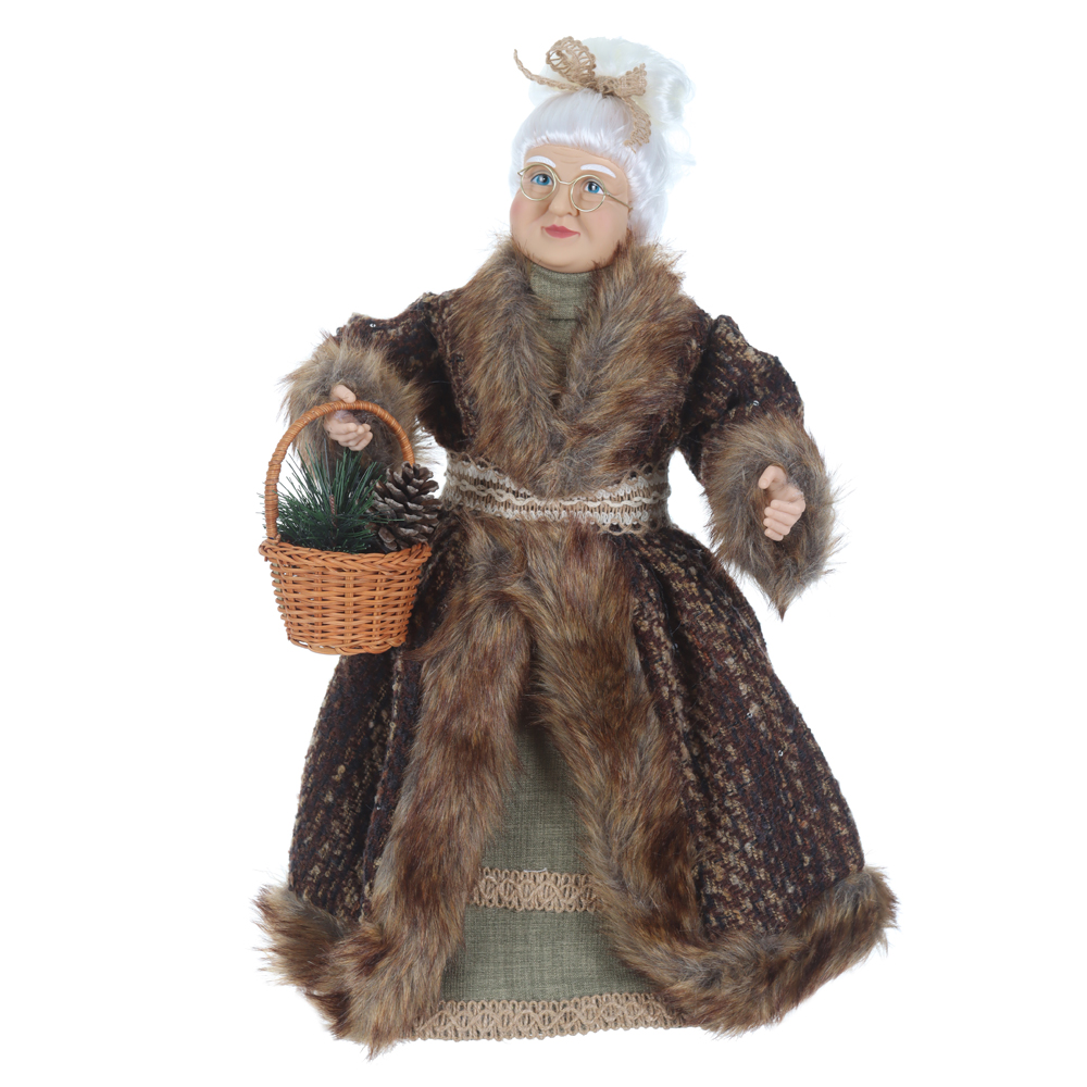 MAMAE NOEL NATAL EM PE (BEGE MARROM) 45cm