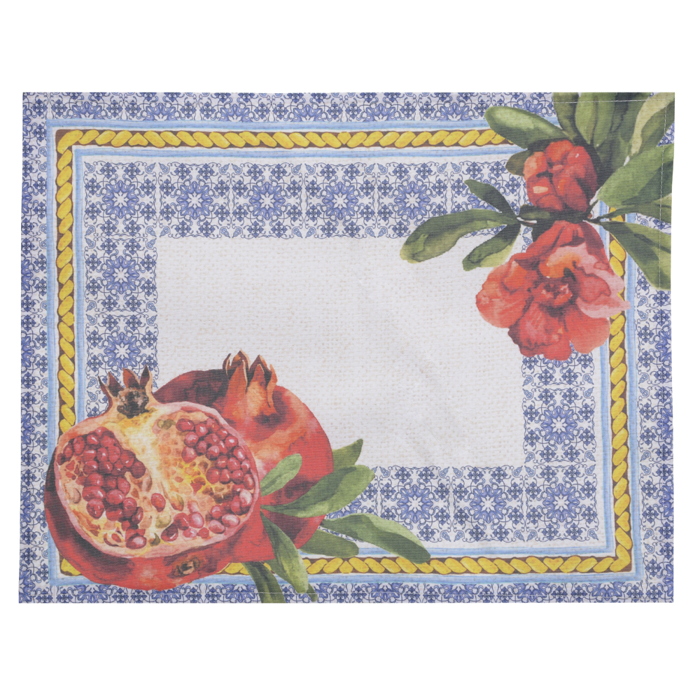 LUGAR AMERICANO C/BORDA TECIDO ROMA AZULEJO (POLIESTER / NYLON ESTAMPADO) 35X45C