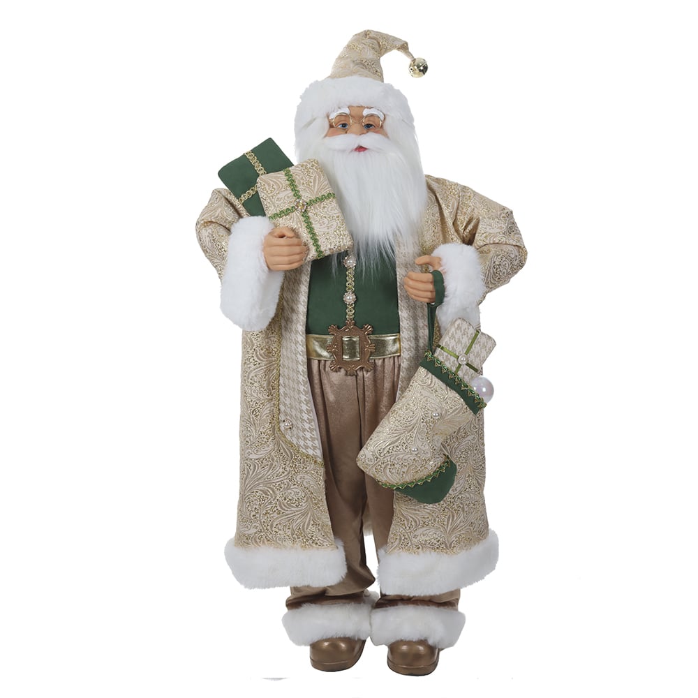 PAPAI NOEL NATAL EM PE (DOURADO VERDE) 1,2m