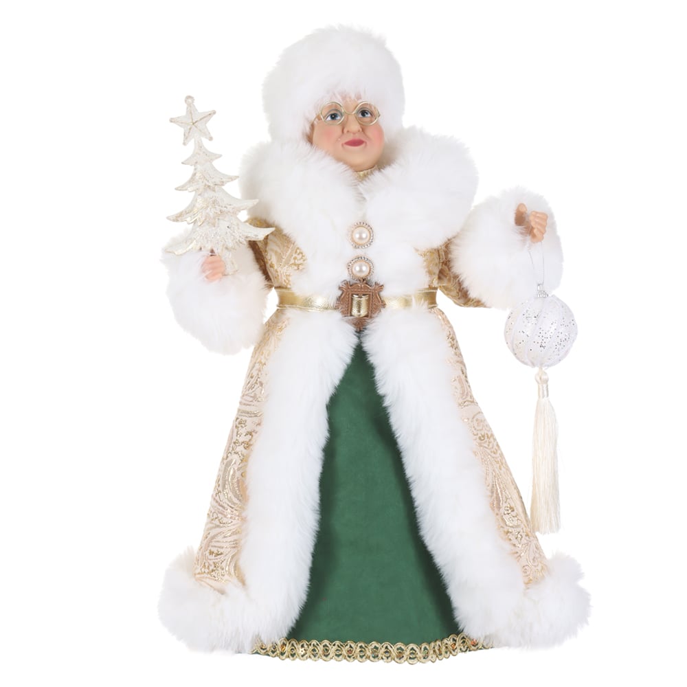 MAMAE NOEL NATAL EM PE (DOURADO VERDE) 45cm