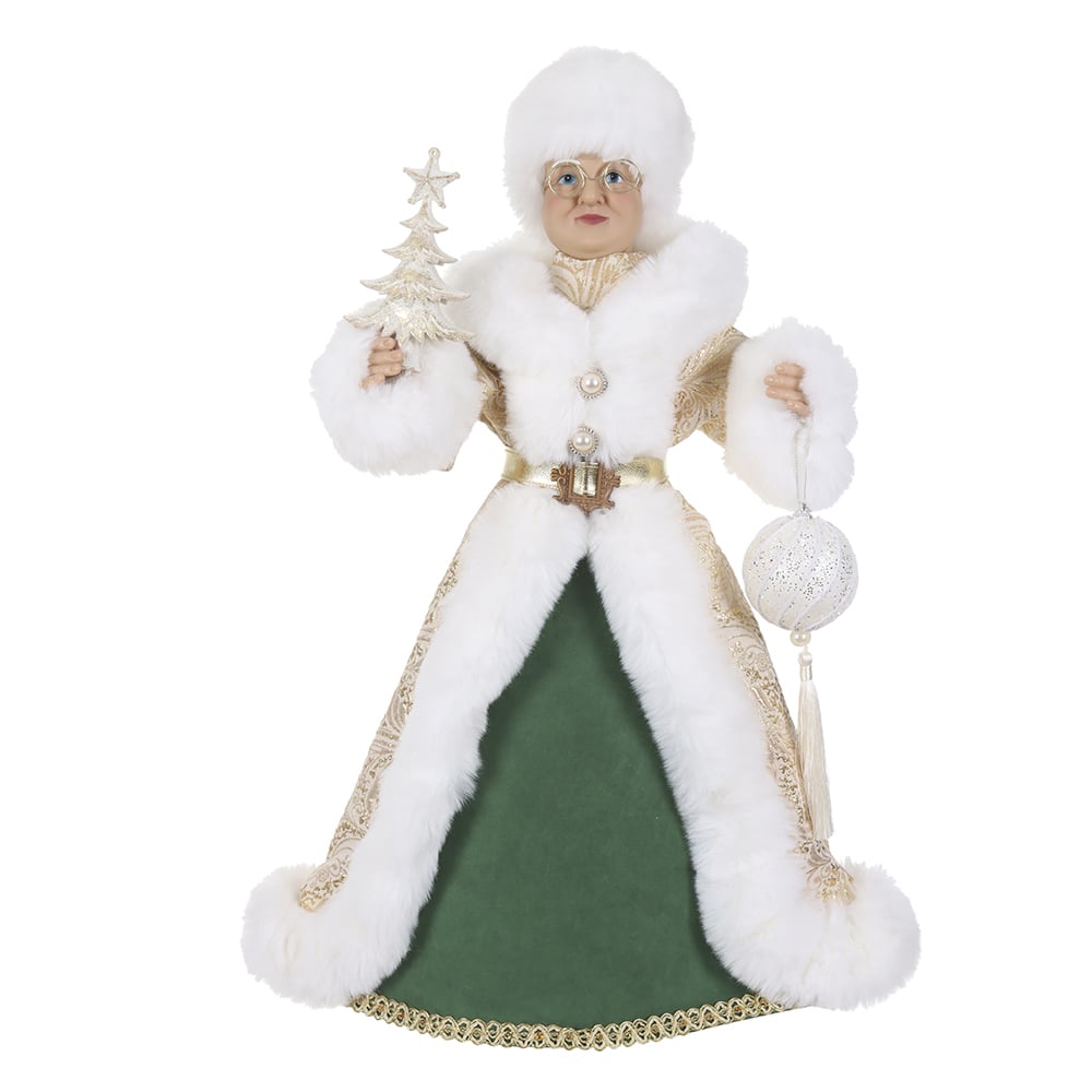 MAMAE NOEL NATAL EM PE (DOURADO VERDE) 60cm