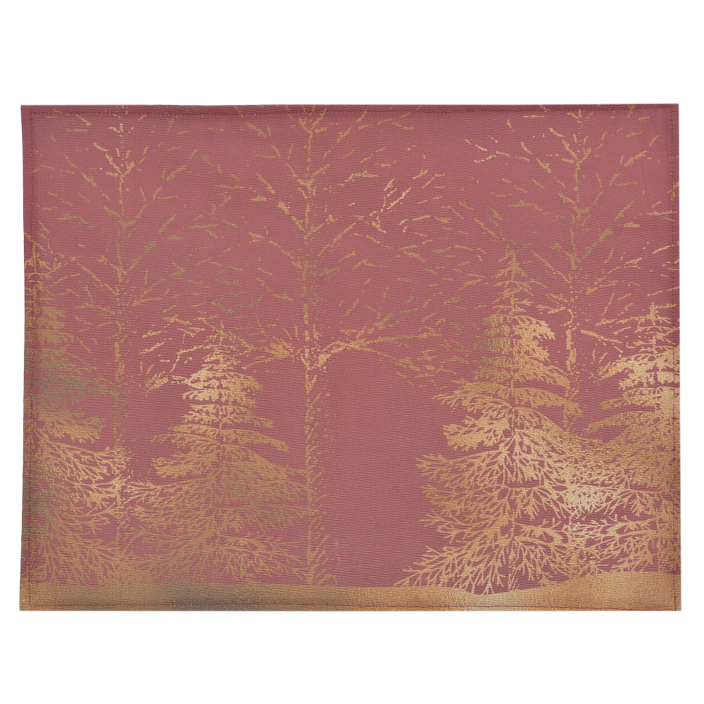 LUGAR AMERICANO FLORESTA NATAL (DOURADO E VERMELHO) 35X45CM
