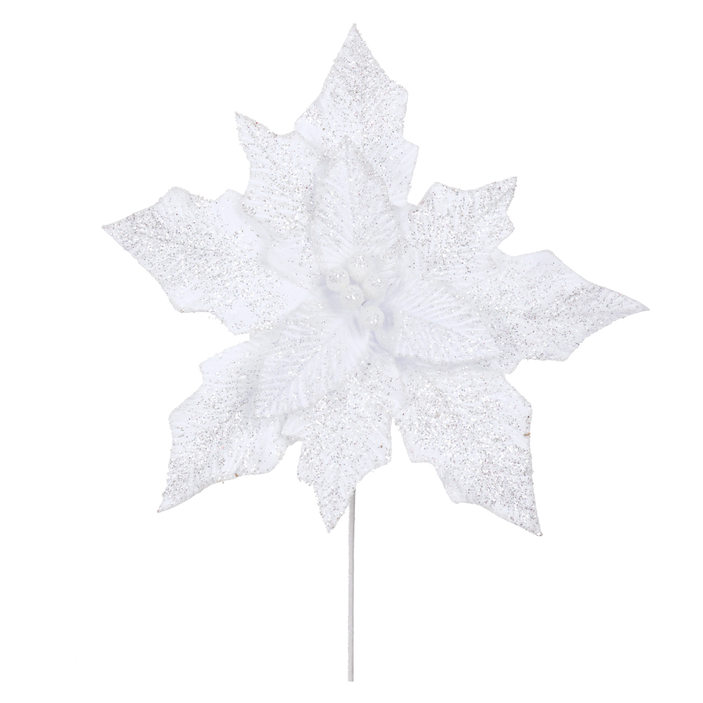 H.BICO DE PAPAGAIO NATAL AVELUDADO C/GLITTER (BRANCO) 40cm 44d
