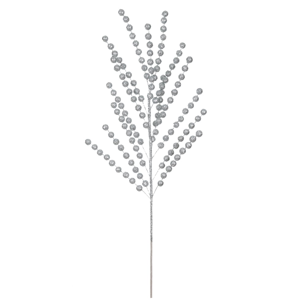 C.BOLINHAS NATAL C/GLITTER (PRATA) 78cm