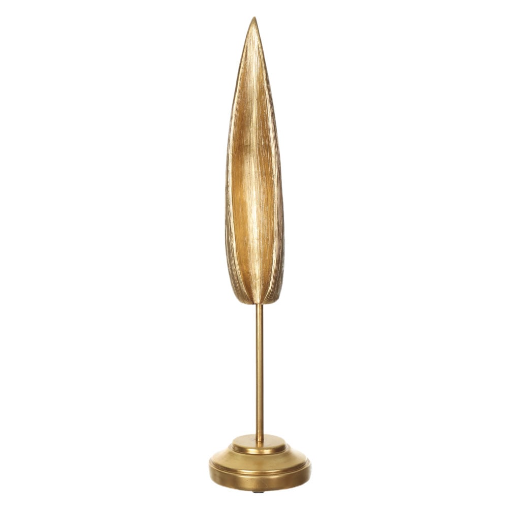 ESCULTURA DECORATIVA POLIRESINA FOLHA (DOURADO) 37,2X8,4X8,4cm