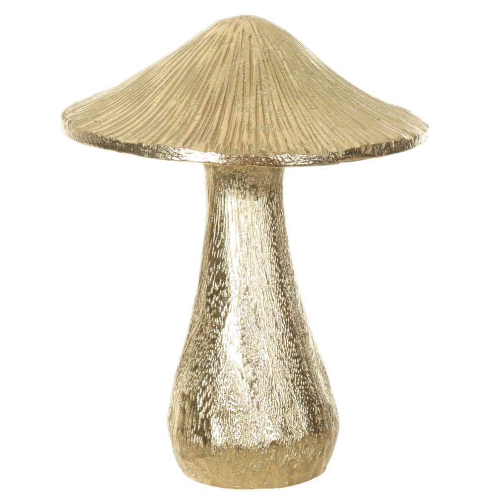 ESCULTURA DECORATIVA POLIRESINA COGUMELO (DOURADO) 18X14X14cm