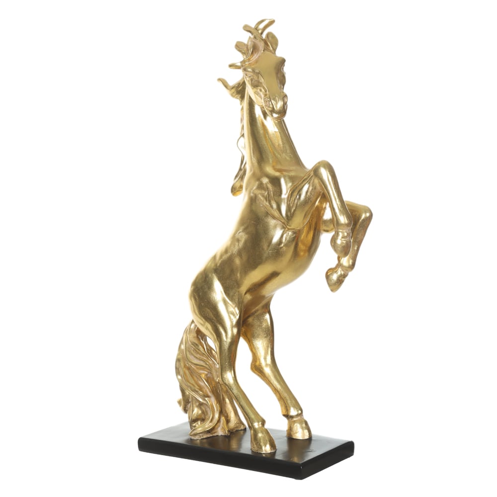 ESCULTURA DECORATIVA POLIRESINA CAVALO (DOURADO) 40,5X24,4X10,8cm