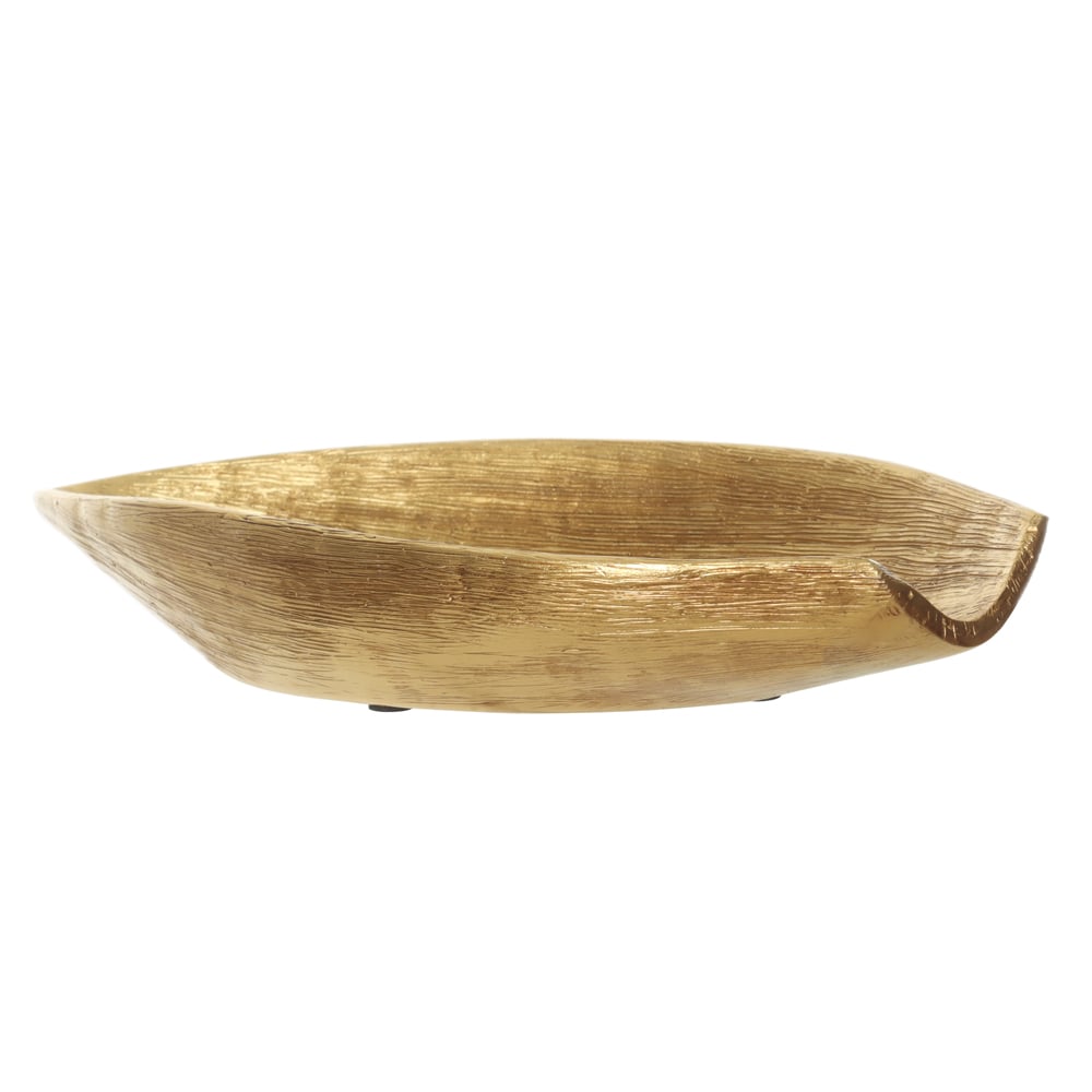 CENTRO DE MESA POLIRESINA FOLHA (DOURADO) 4,5X26,3X12,8cm