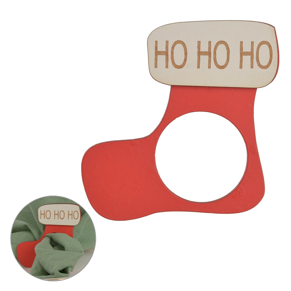PORTA GUARDANAPO NATAL BOTA MDF C/ 2UN (VERMELHO) 7CM