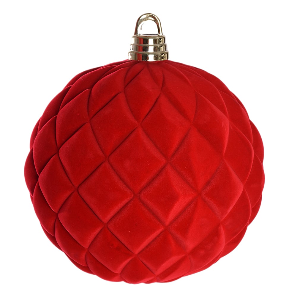 BOLAS DECORADAS AVELUDADA C/1 UND (VERMELHO) 30D