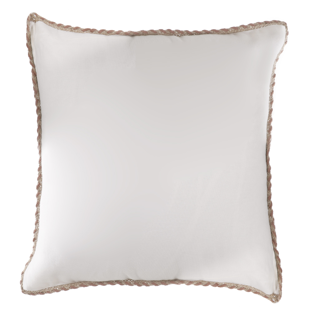 ALMOFADA ALGODAO TRANCADO (OFF WHITE MARROM) 50X50cm