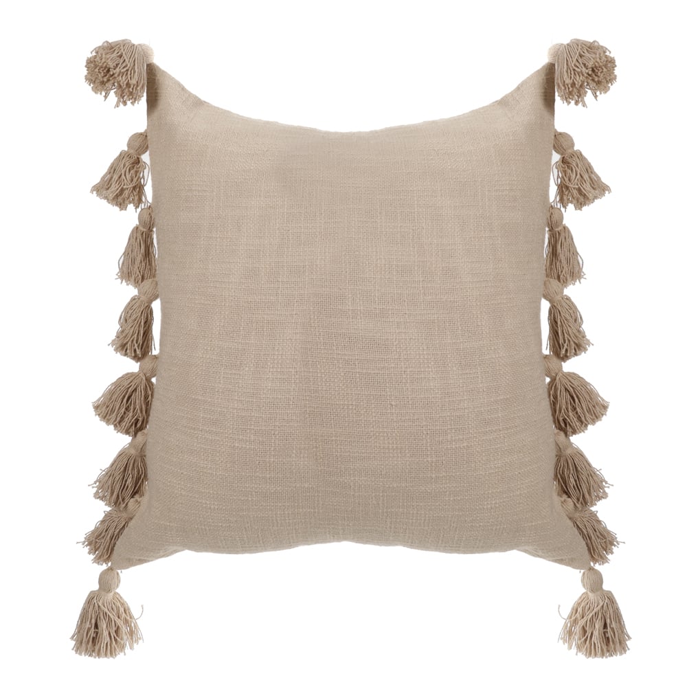 ALMOFADA ALGODAO TASSEL (BEGE) 50X50cm