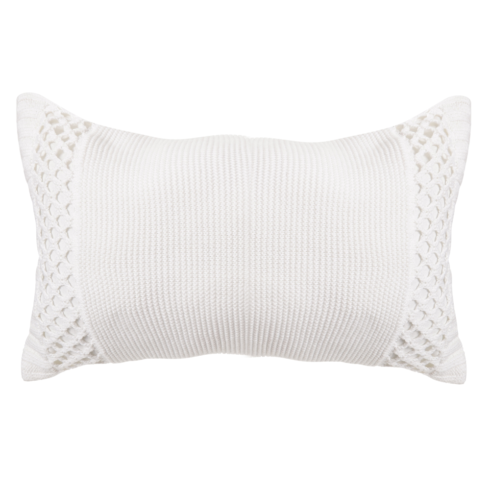 ALMOFADA ALGODAO BAGUETE  CROCHET (OFF WHITE) 30X50cm
